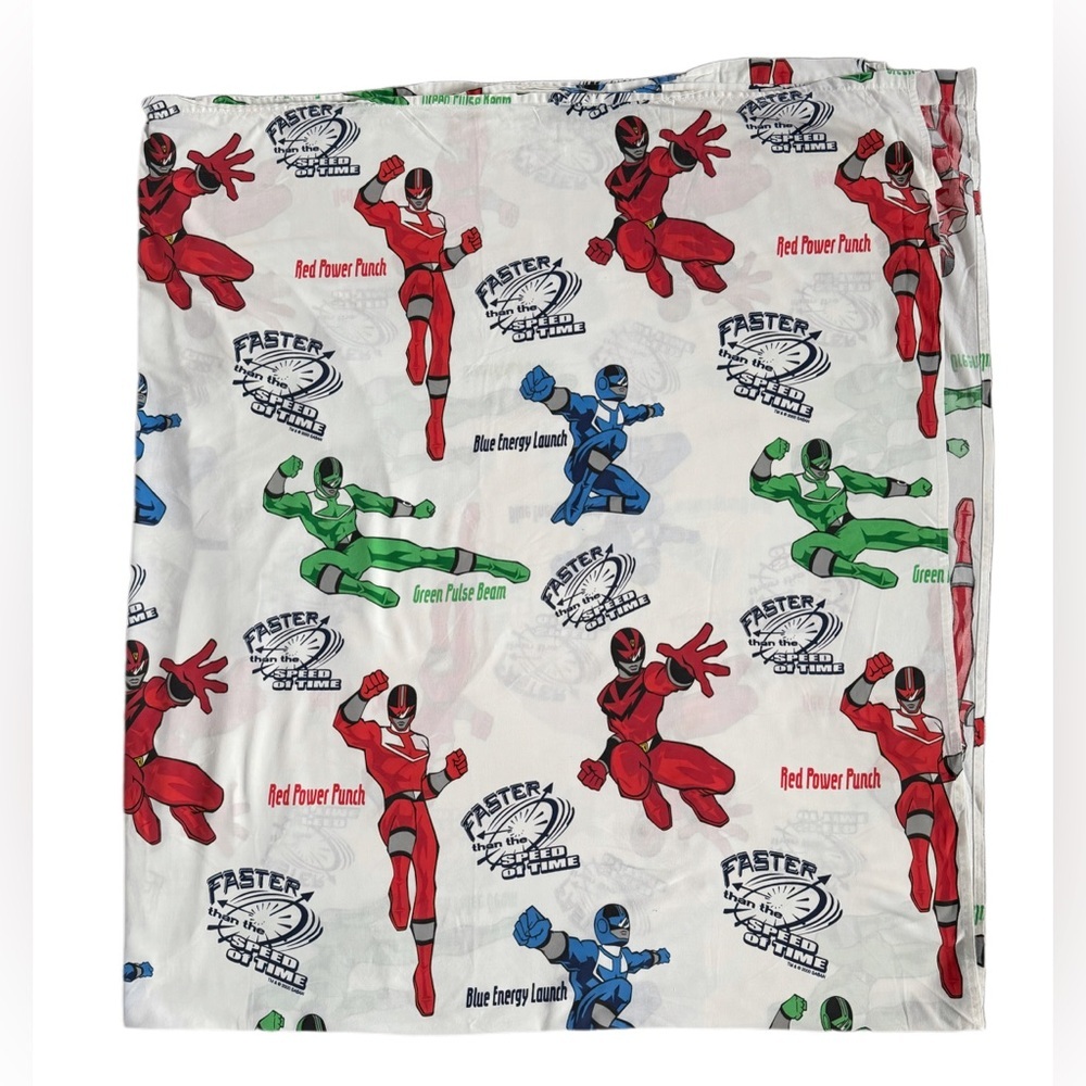 Vintage Power Rangers Full Flat Sheet Y2K Kids Bedding